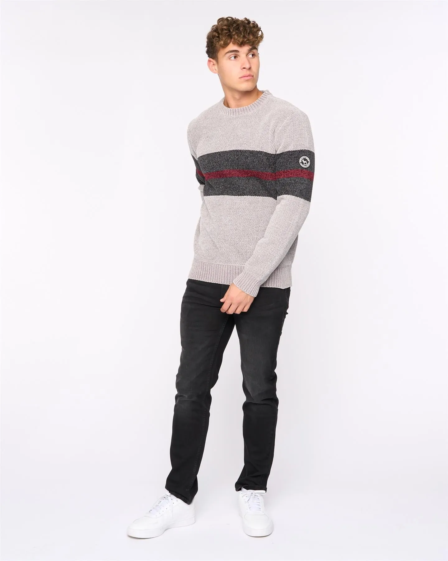 Mens Maskell Crew Knit Light Grey