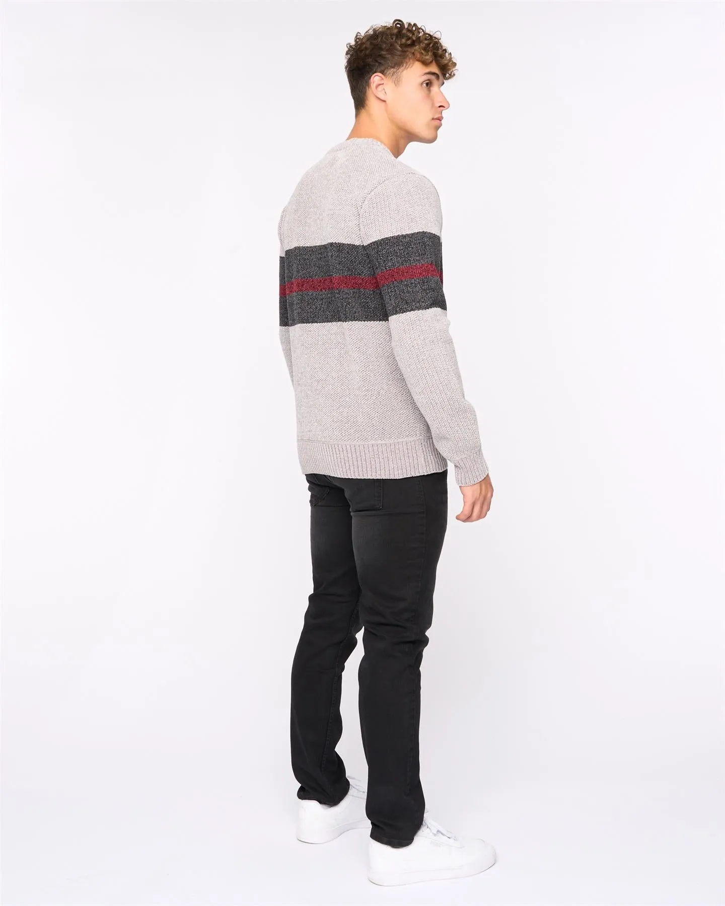 Mens Maskell Crew Knit Light Grey