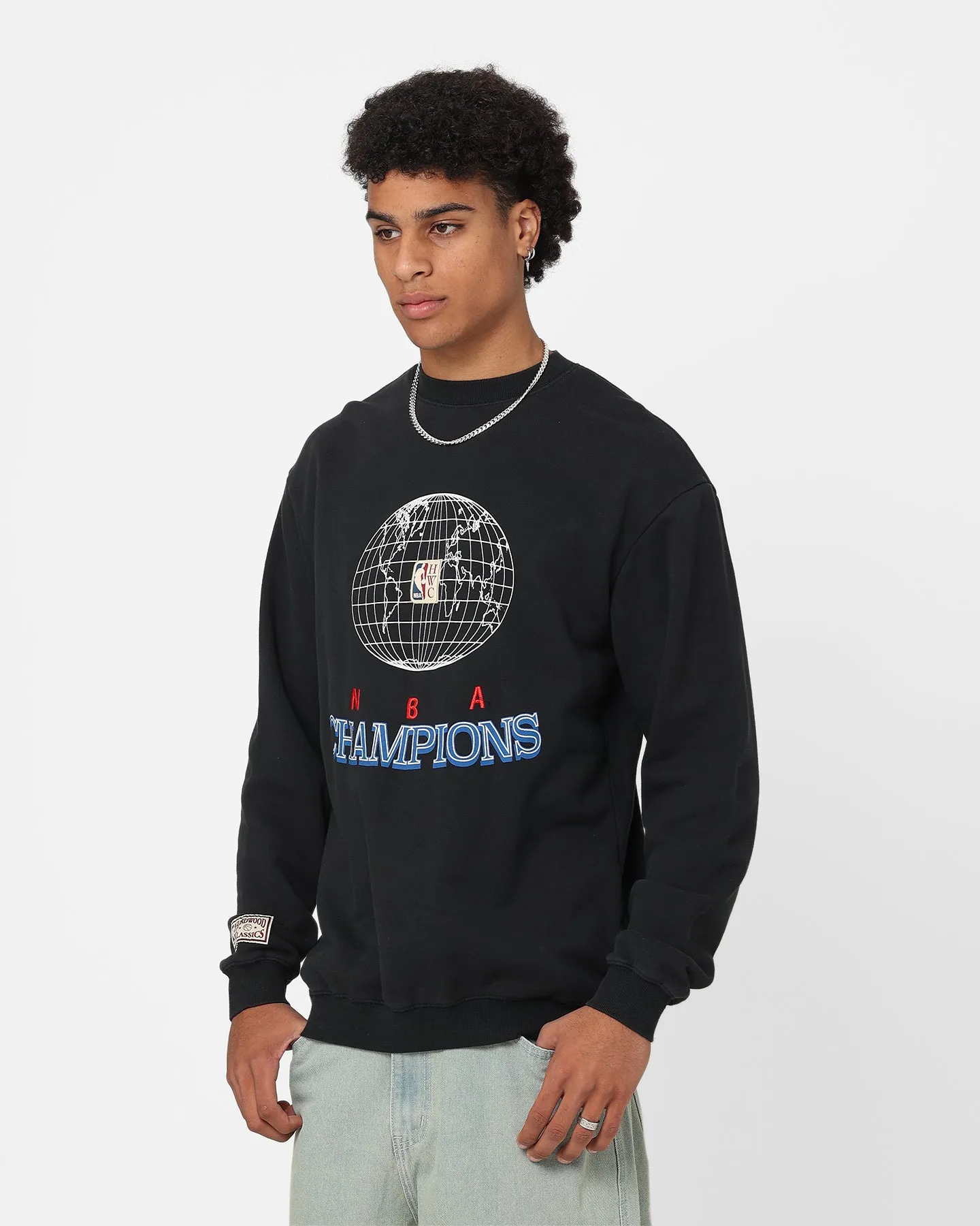 Mitchell & Ness NBA World Champions Vintage Crewneck Faded Black