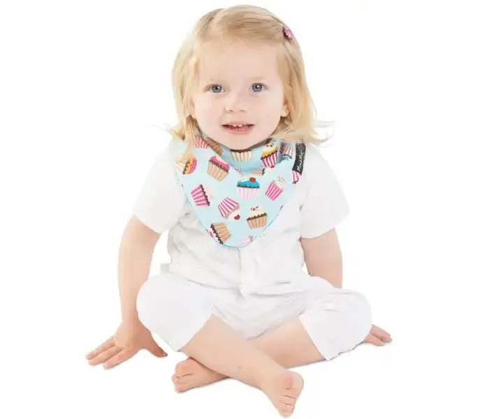 Mum2Mum Wonder Bib Fashion Bandana CUPCAKES / Teal