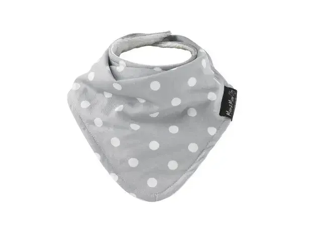 Mum2Mum Wonder Bib Fashion Bandana GREY WHITE DOT