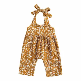 Mustard Sleeveless Baby Jumpsuit