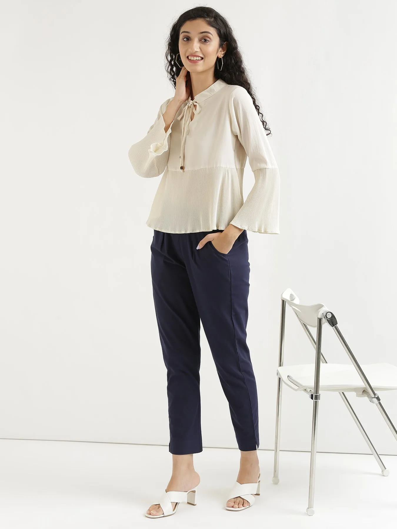 Navy Blue Cotton Pant