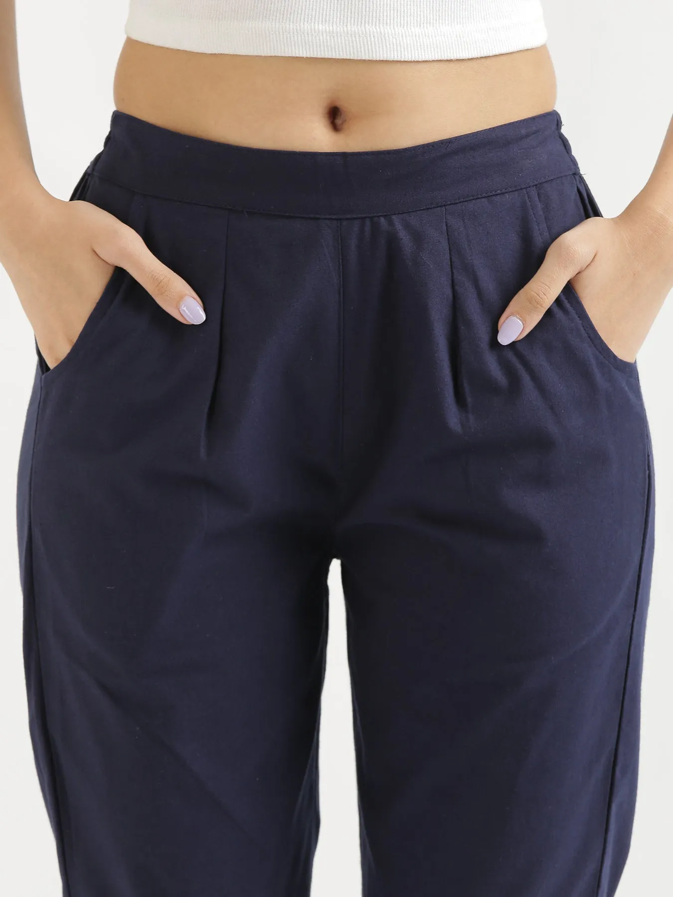 Navy Blue Cotton Pant