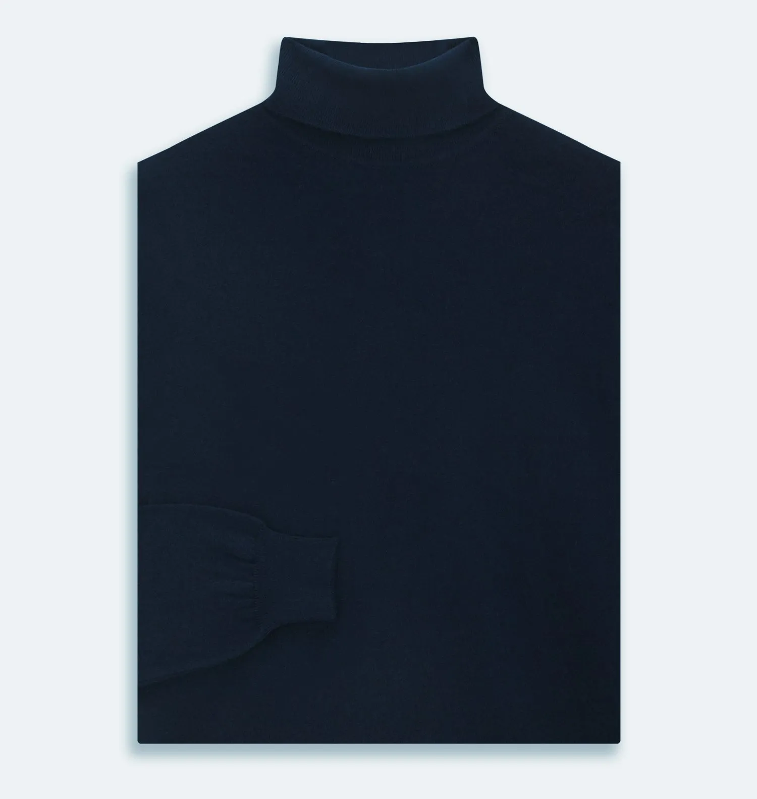 Navy Cashmere Roll Neck Jumper