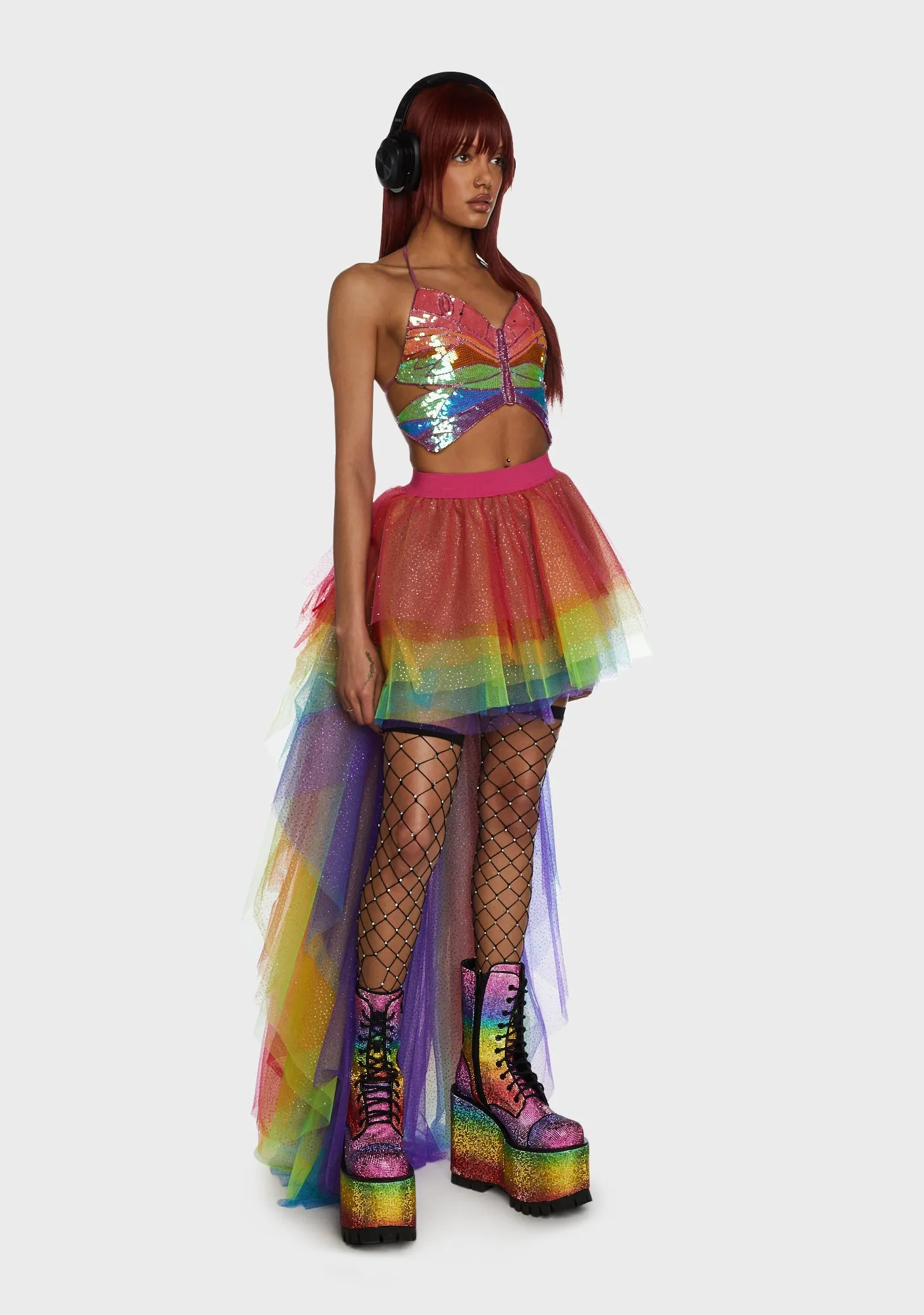 Nymph Princess Tulle Skirt - Rainbow Glitter