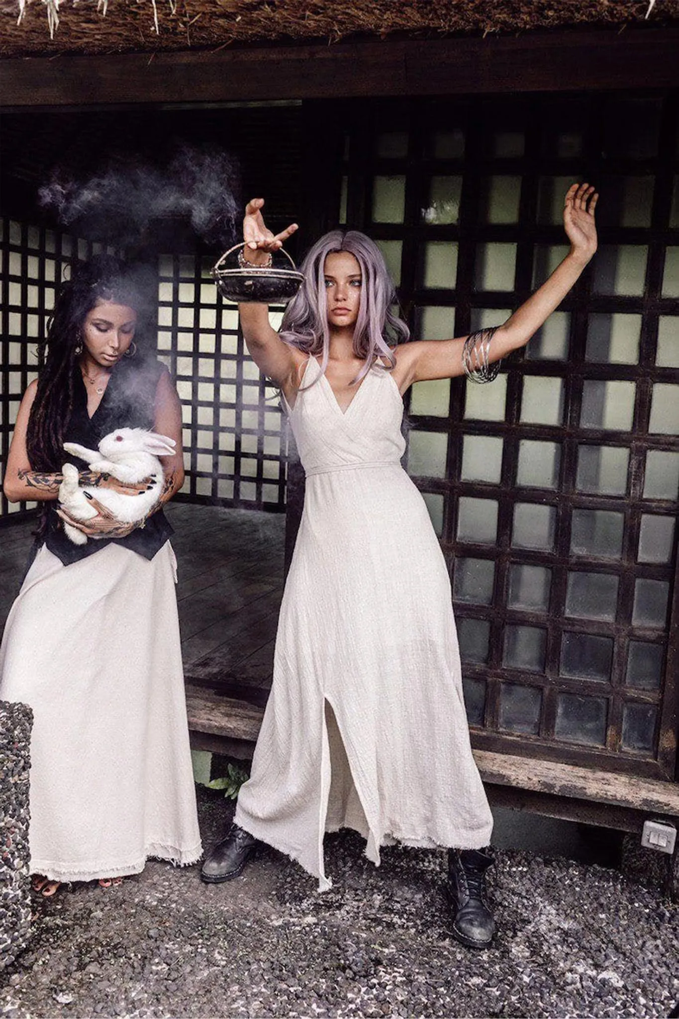 Off-White Simple Boho Wedding Dress