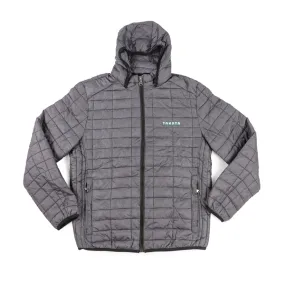 Official Takata Grey Zip-Up Puffer Jacket with Embroidered Logo - Medium