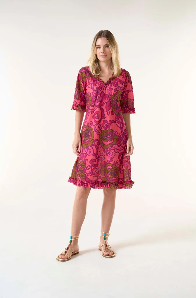 One Season Middy Indi San Sebastian Dress in Hot Coral