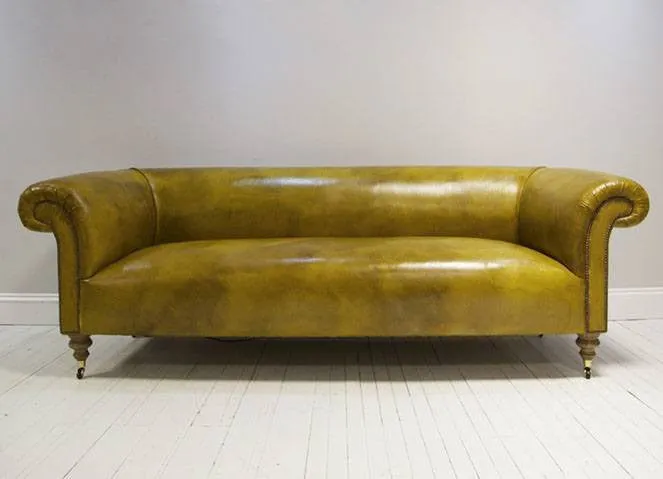 Our Goodrich Un-Buttoned Chesterfield Sofa in Golden Tan