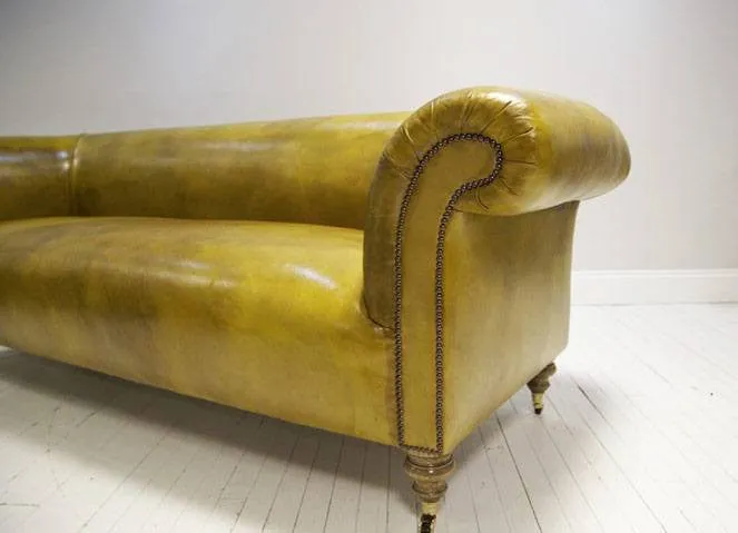 Our Goodrich Un-Buttoned Chesterfield Sofa in Golden Tan