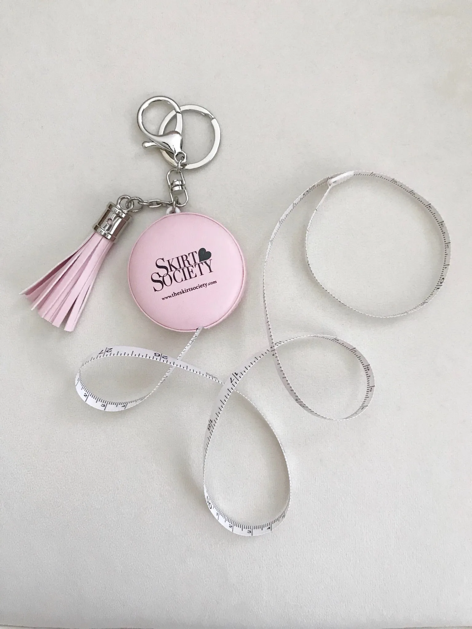 Pink Label Keychain Measuring Tape