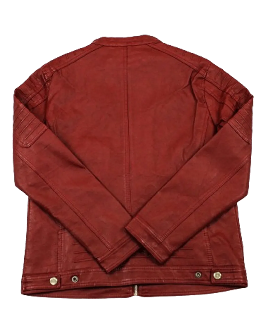 Point Leather Jacket Slim Fit Red