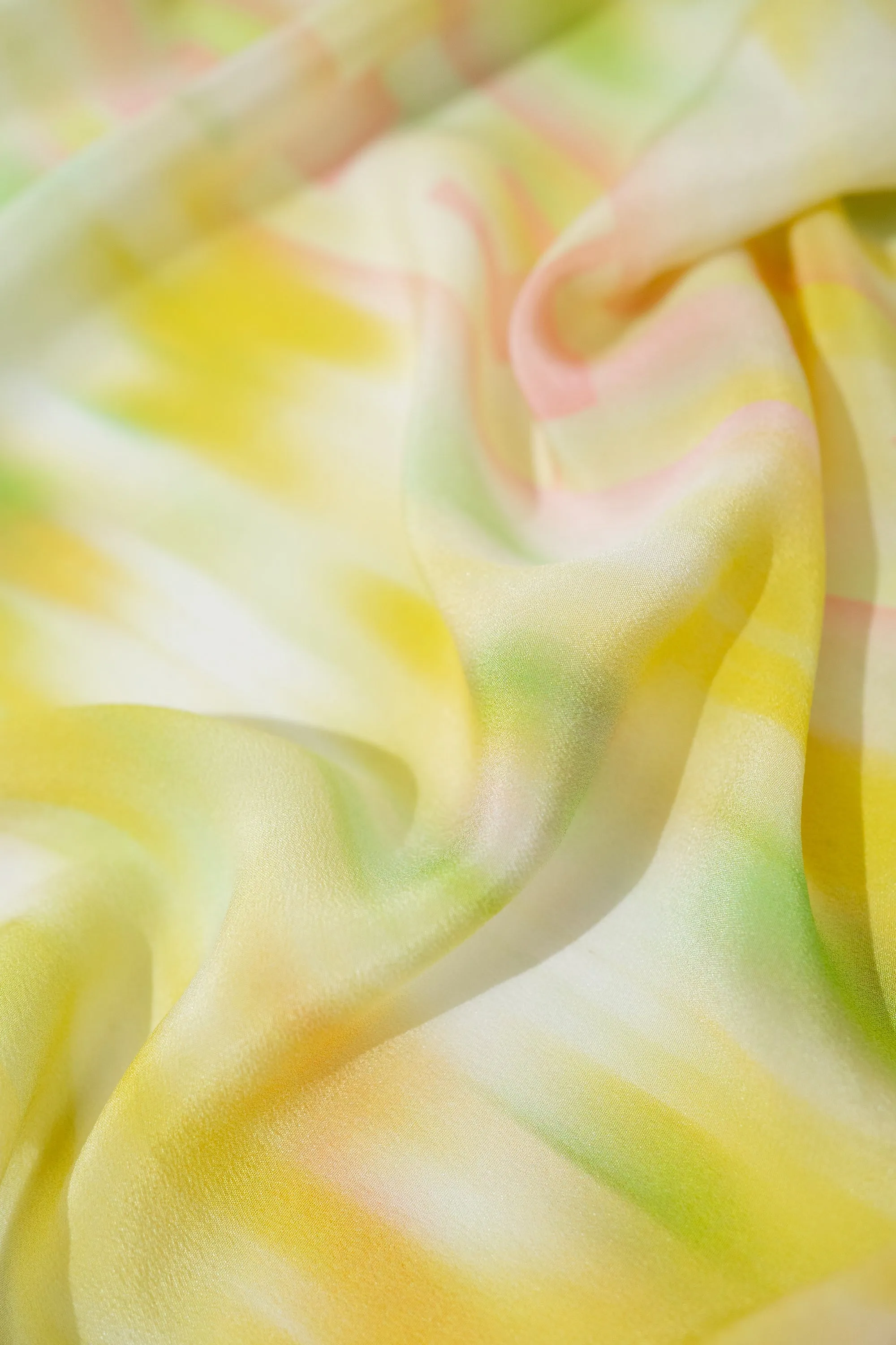 "Day Dream" Silk Long Scarf - Yellow