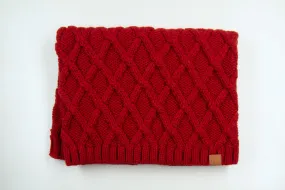 Red Lattice Infinity Scarf