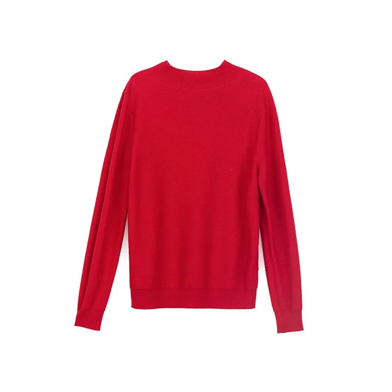 Red Wool Slim Sweater