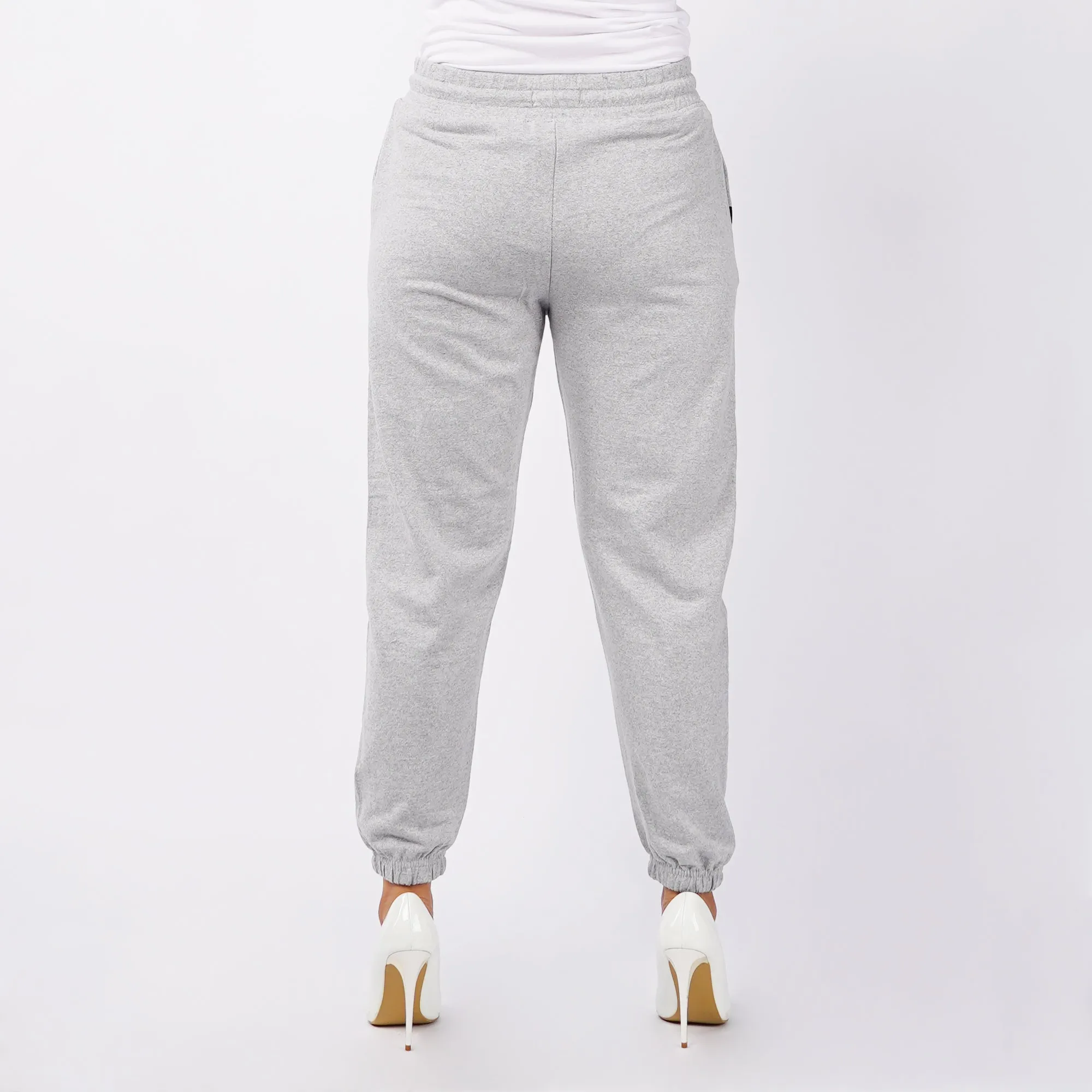 RRJ Basic Non-Denim Jogger Pants for Ladies Regular Fitting Rinse Wash Fabric Casual Pants Light Gray Jogger Pants for Ladies 154347-U (Light Gray)