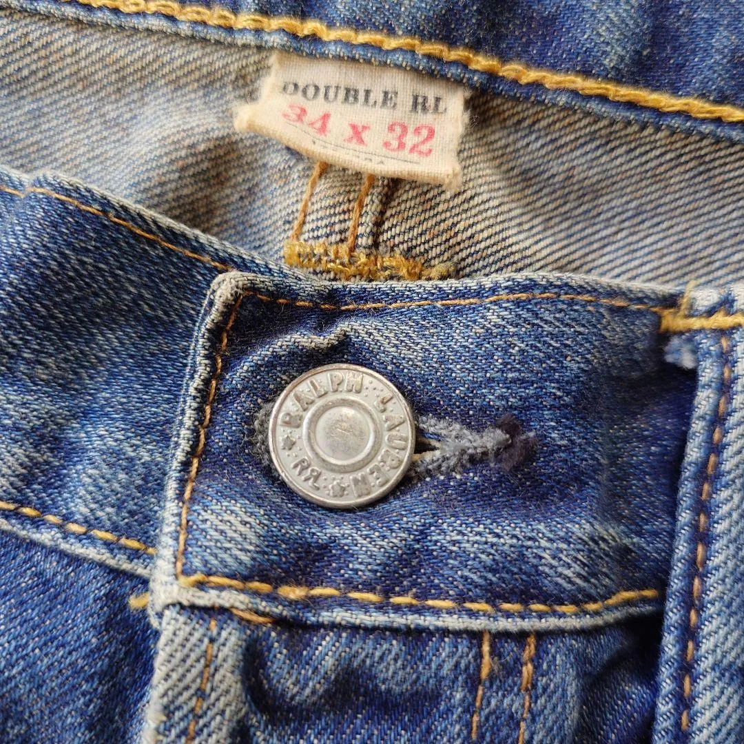 RRL slimfit jeans W34 L32スリムフィットデニム　アメリカ製　加工ジーンズ　W34 L32