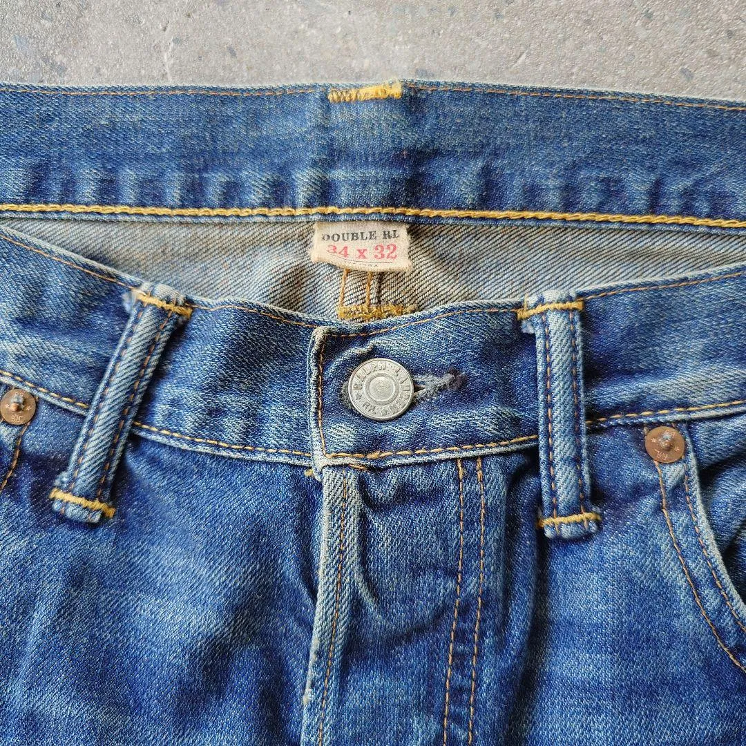 RRL slimfit jeans W34 L32スリムフィットデニム　アメリカ製　加工ジーンズ　W34 L32