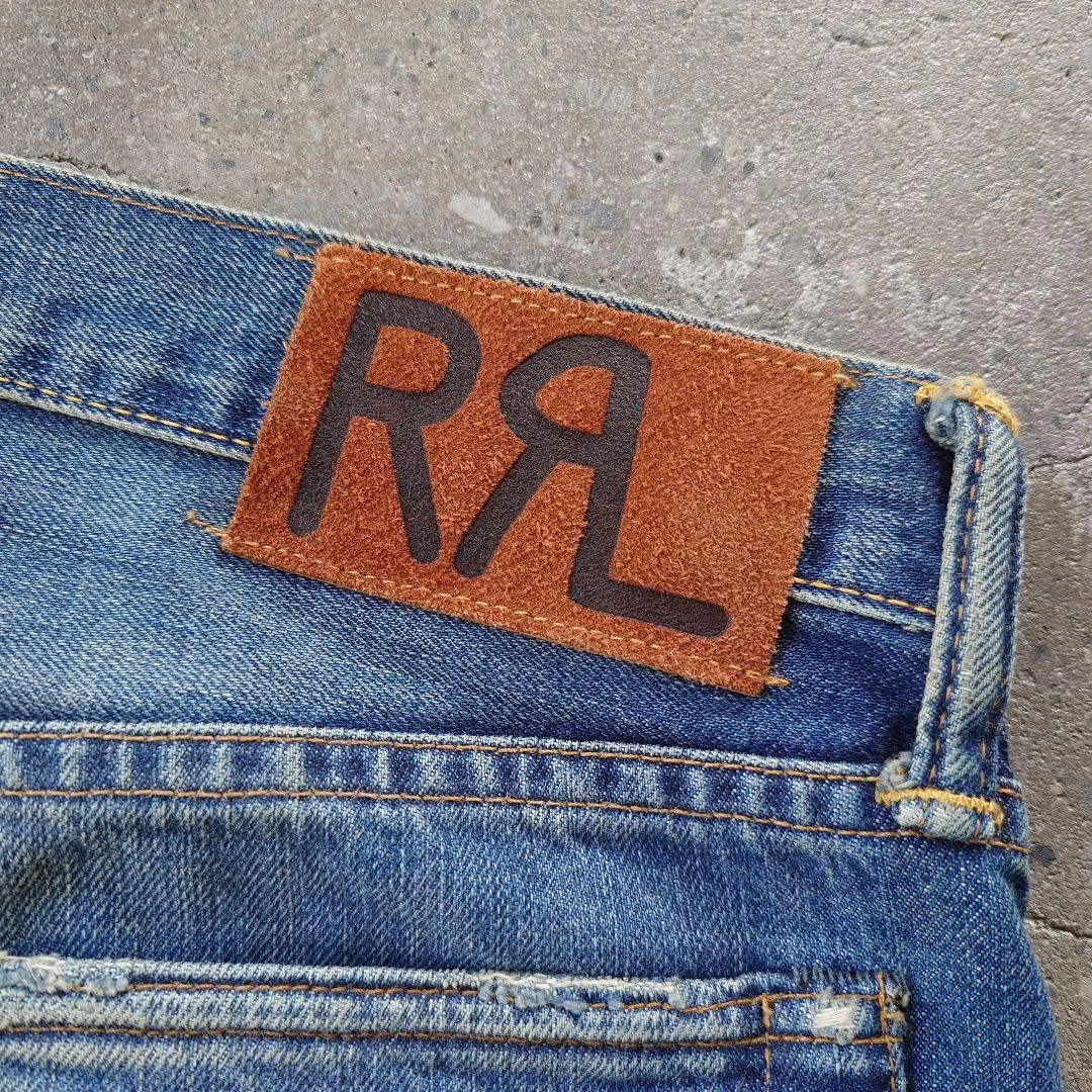 RRL slimfit jeans W34 L32スリムフィットデニム　アメリカ製　加工ジーンズ　W34 L32