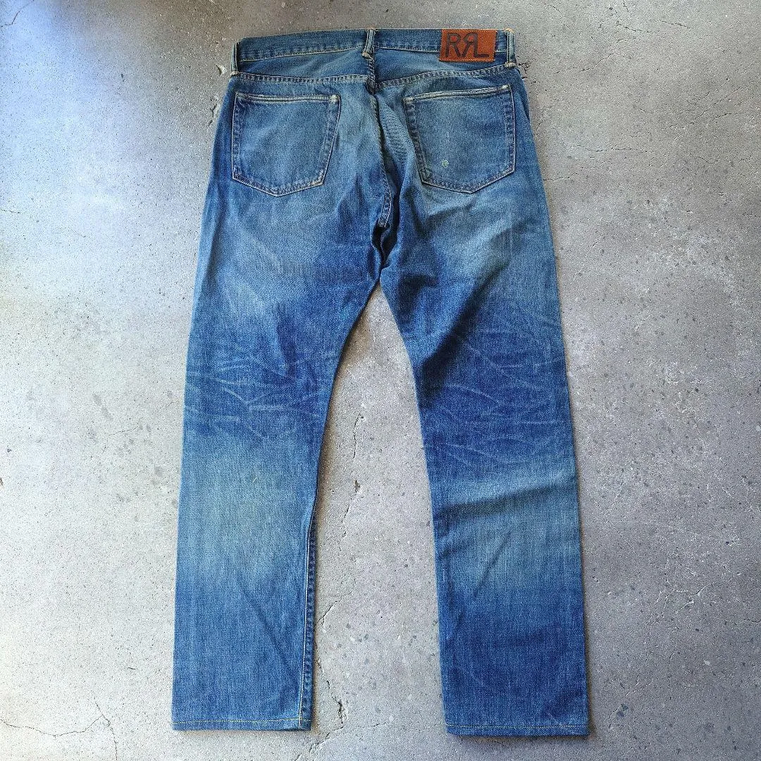 RRL slimfit jeans W34 L32スリムフィットデニム　アメリカ製　加工ジーンズ　W34 L32