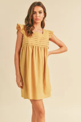 RUFFLED SLEEVE BABYDOLL DRESS