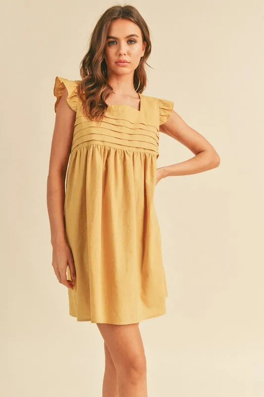 RUFFLED SLEEVE BABYDOLL DRESS