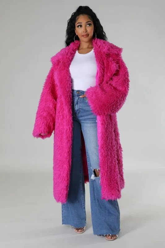 Runway Ready-Heavy Fuzzy Long Jacket