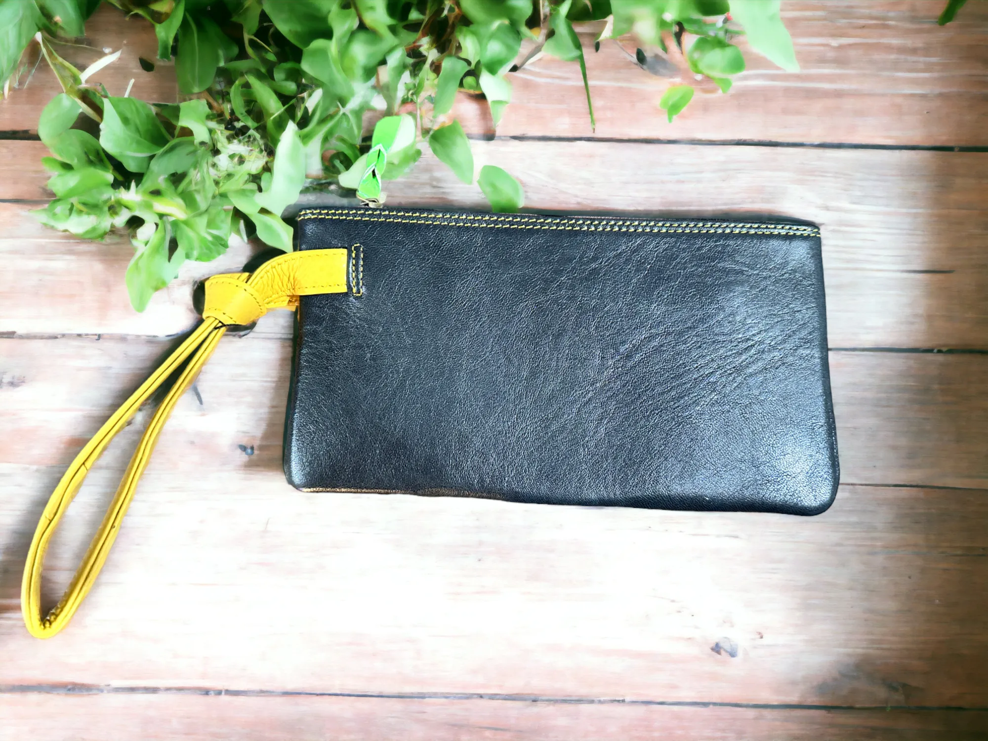 Safari Chic Leather Wristlet