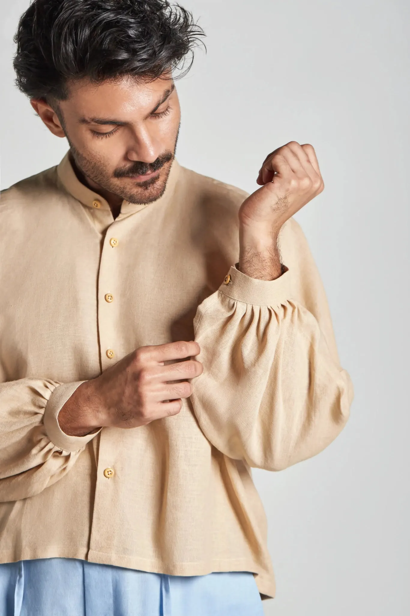 Sand Balloon Sleeve Shirt