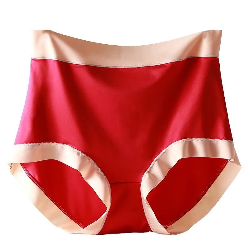 Satin large size panties female high waist color bump sexy triangle