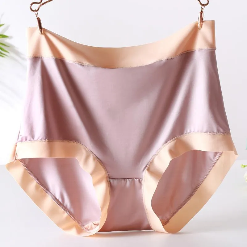 Satin large size panties female high waist color bump sexy triangle