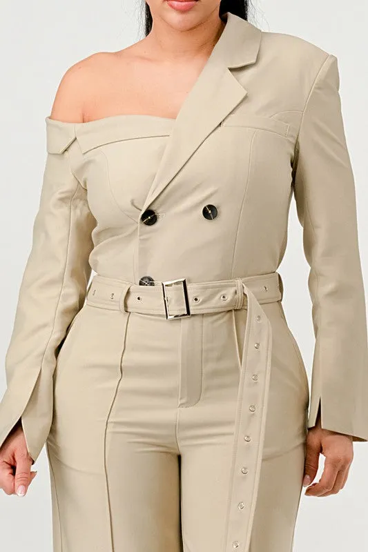 Savannah Elegance Trench Jumpsuit