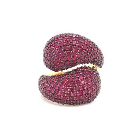 Savoia Pave Ruby Bypass Bubble Fashion Ring