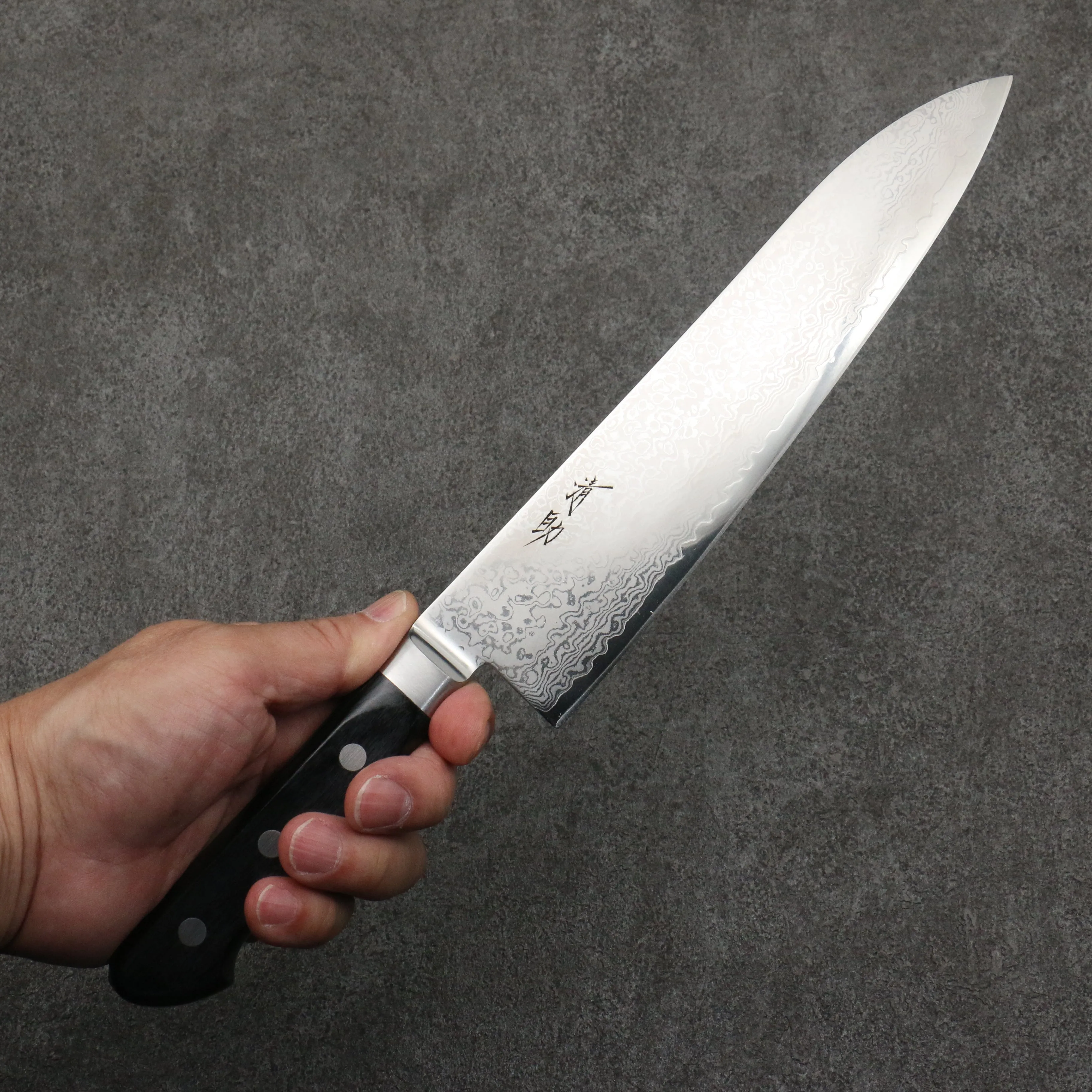 Seisuke VG10 33 Layer Damascus Gyuto  210mm Black Pakka wood Handle