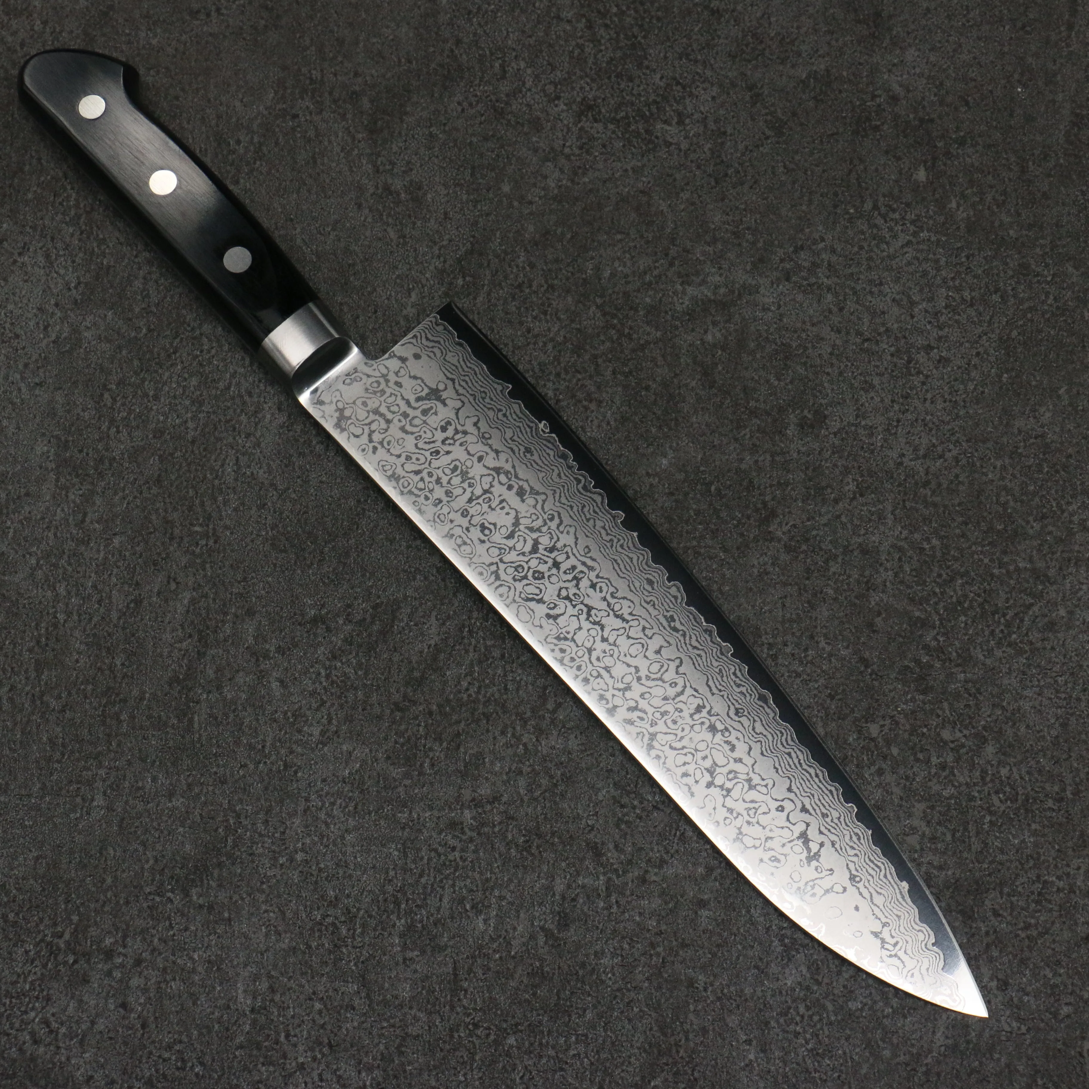 Seisuke VG10 33 Layer Damascus Gyuto  210mm Black Pakka wood Handle