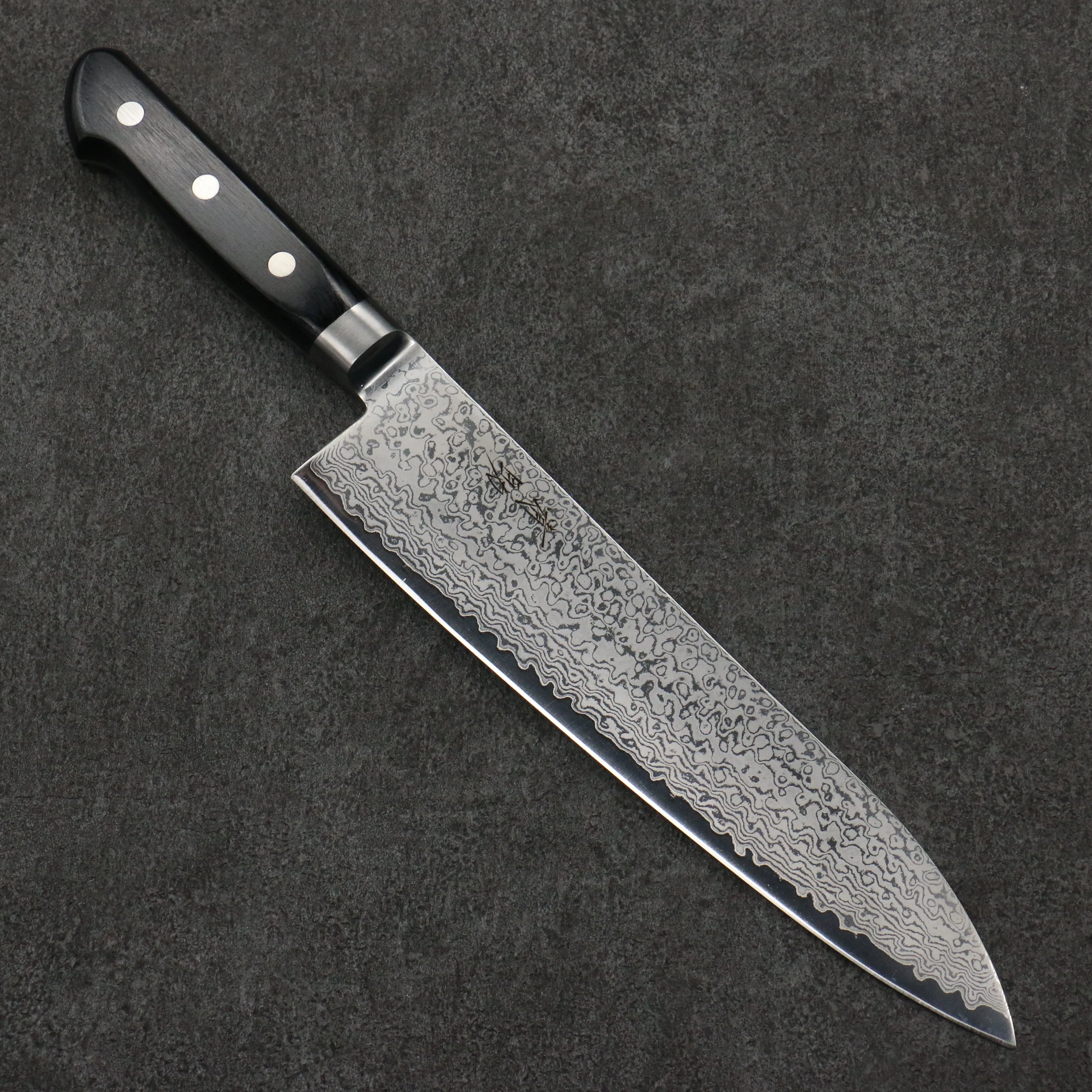 Seisuke VG10 33 Layer Damascus Gyuto  210mm Black Pakka wood Handle