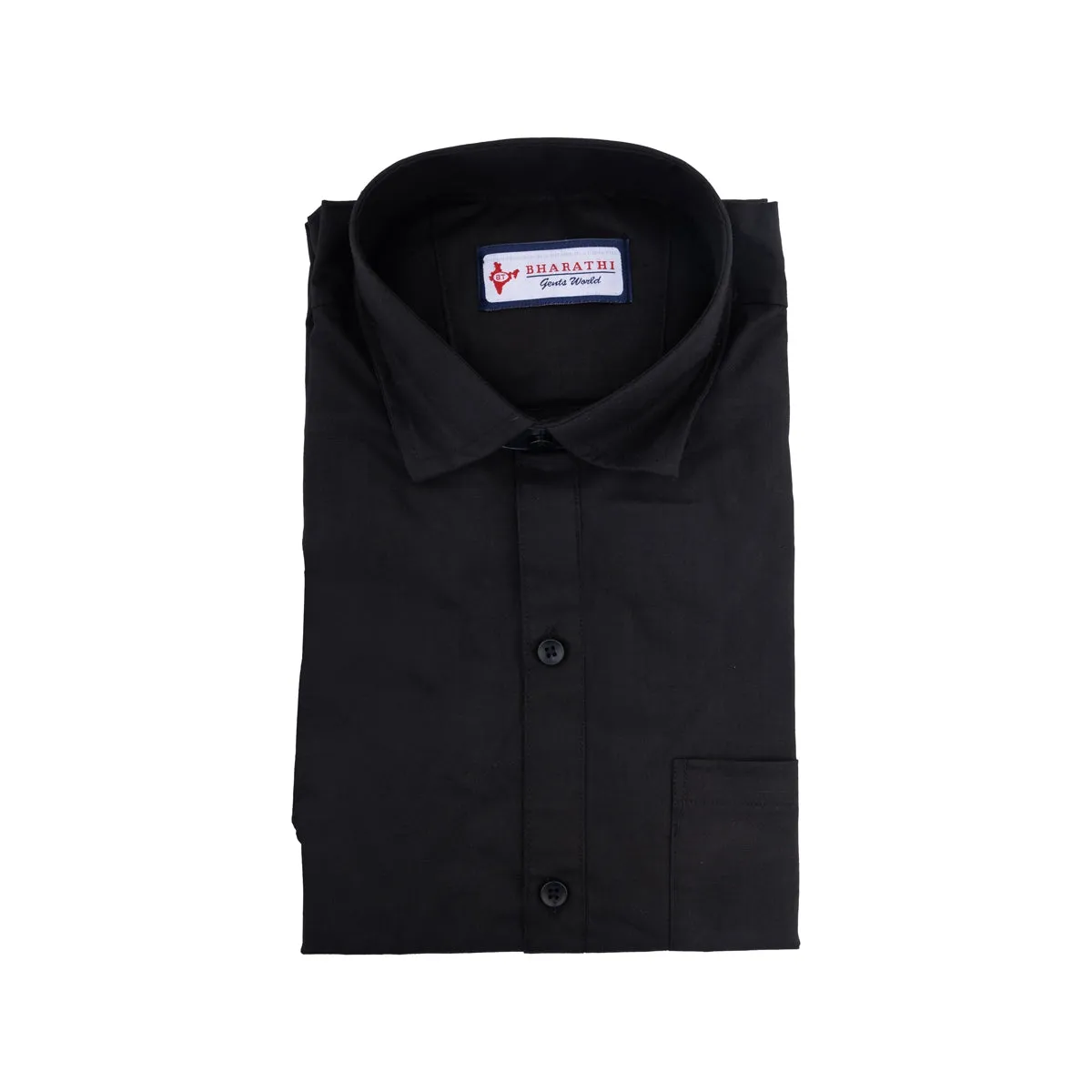 Shirt - 40 Inches | Half Sleeves Formal Shirt/ Black Colour Half Hand Casual Shirt for Men