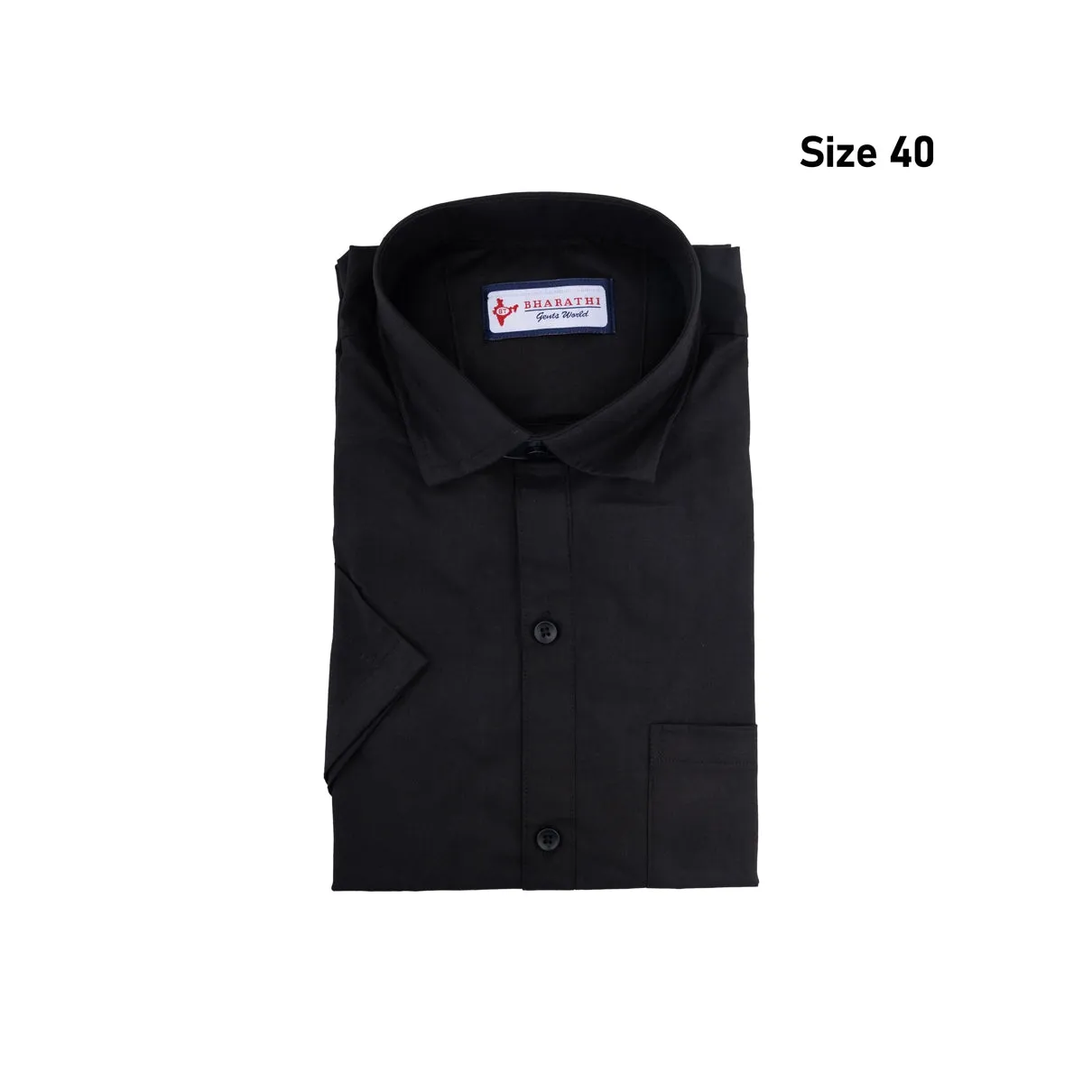 Shirt - 40 Inches | Half Sleeves Formal Shirt/ Black Colour Half Hand Casual Shirt for Men