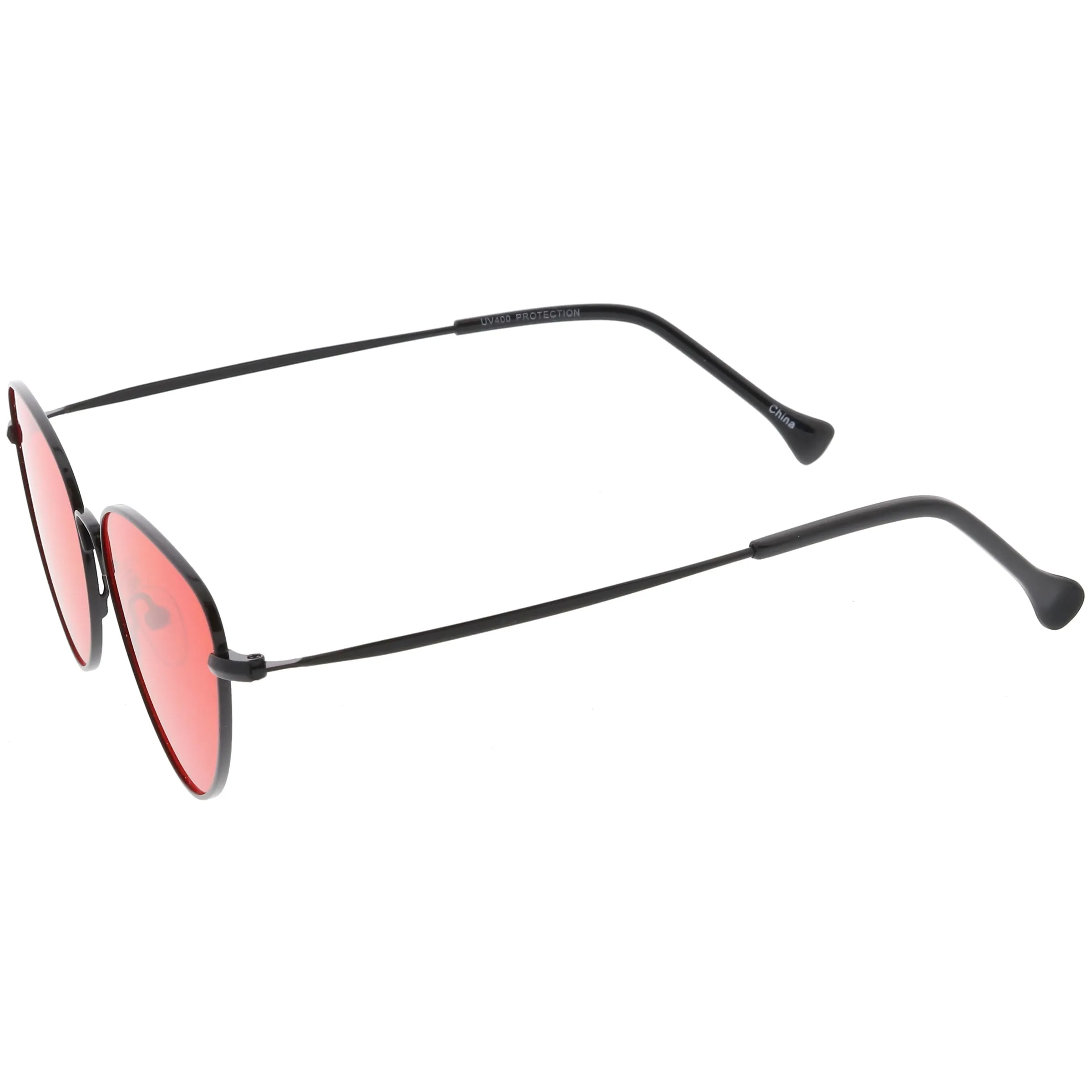 Slim Metal Color Tinted Lens Fashion Cat Eye Sunglasses C602