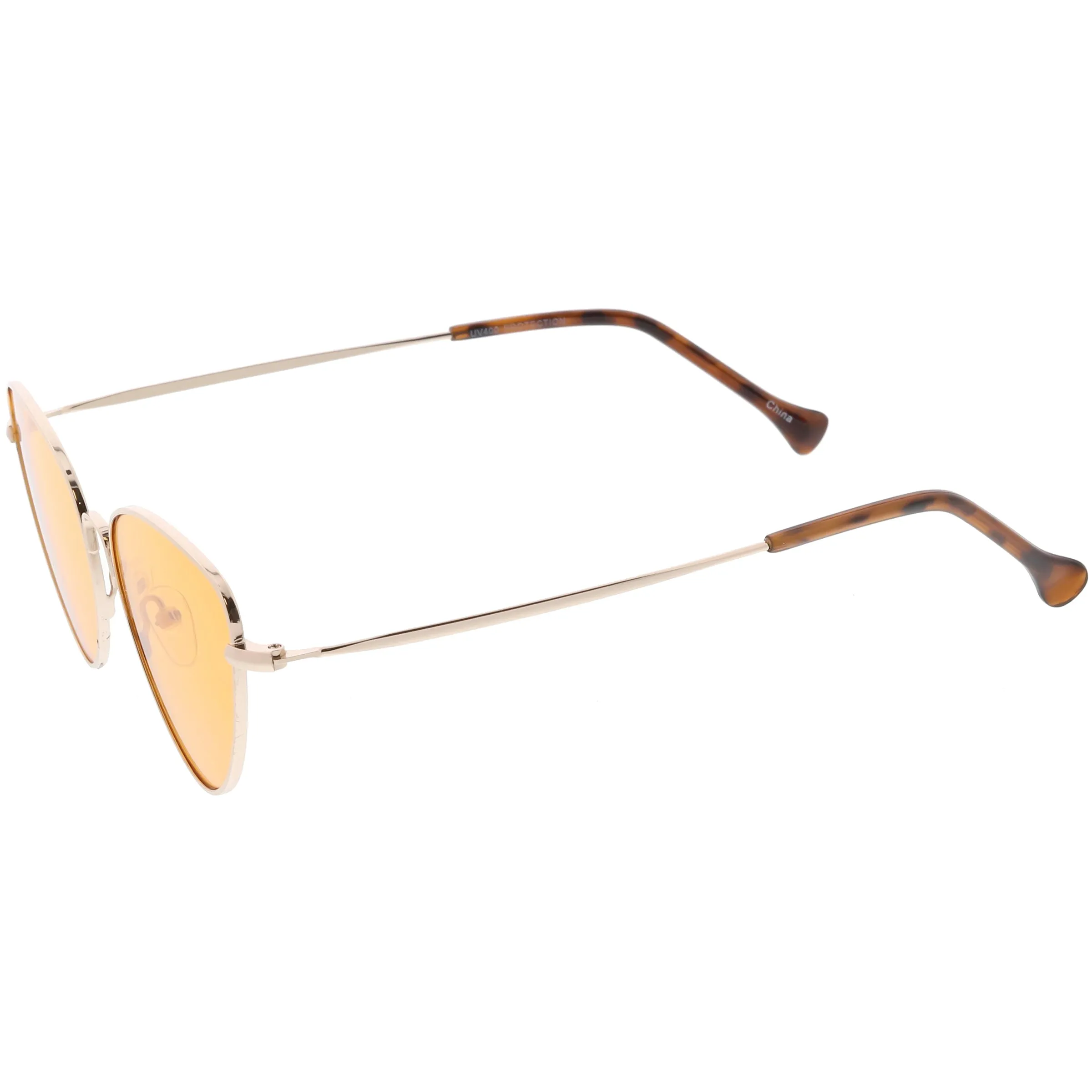 Slim Metal Color Tinted Lens Fashion Cat Eye Sunglasses C602