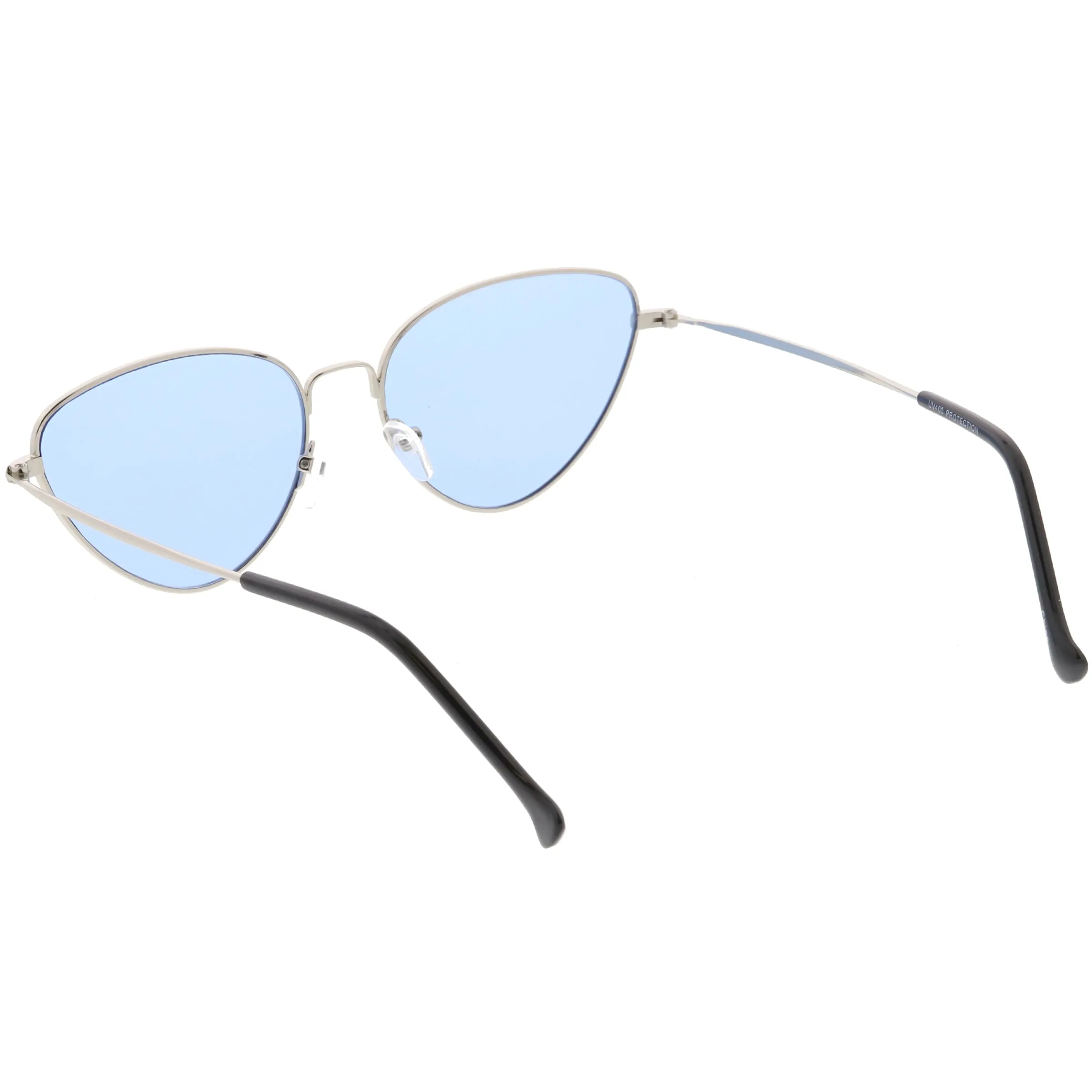 Slim Metal Color Tinted Lens Fashion Cat Eye Sunglasses C602