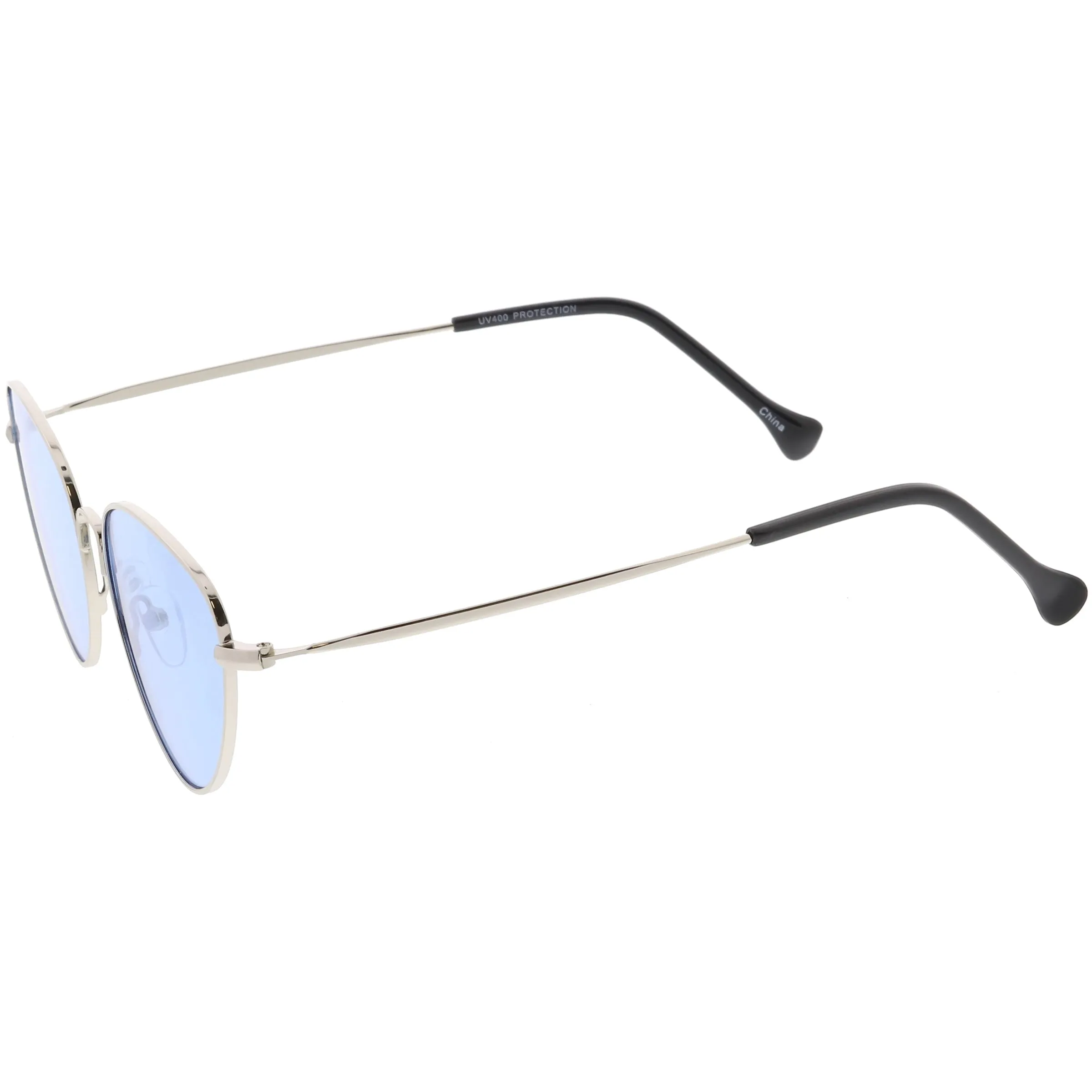 Slim Metal Color Tinted Lens Fashion Cat Eye Sunglasses C602