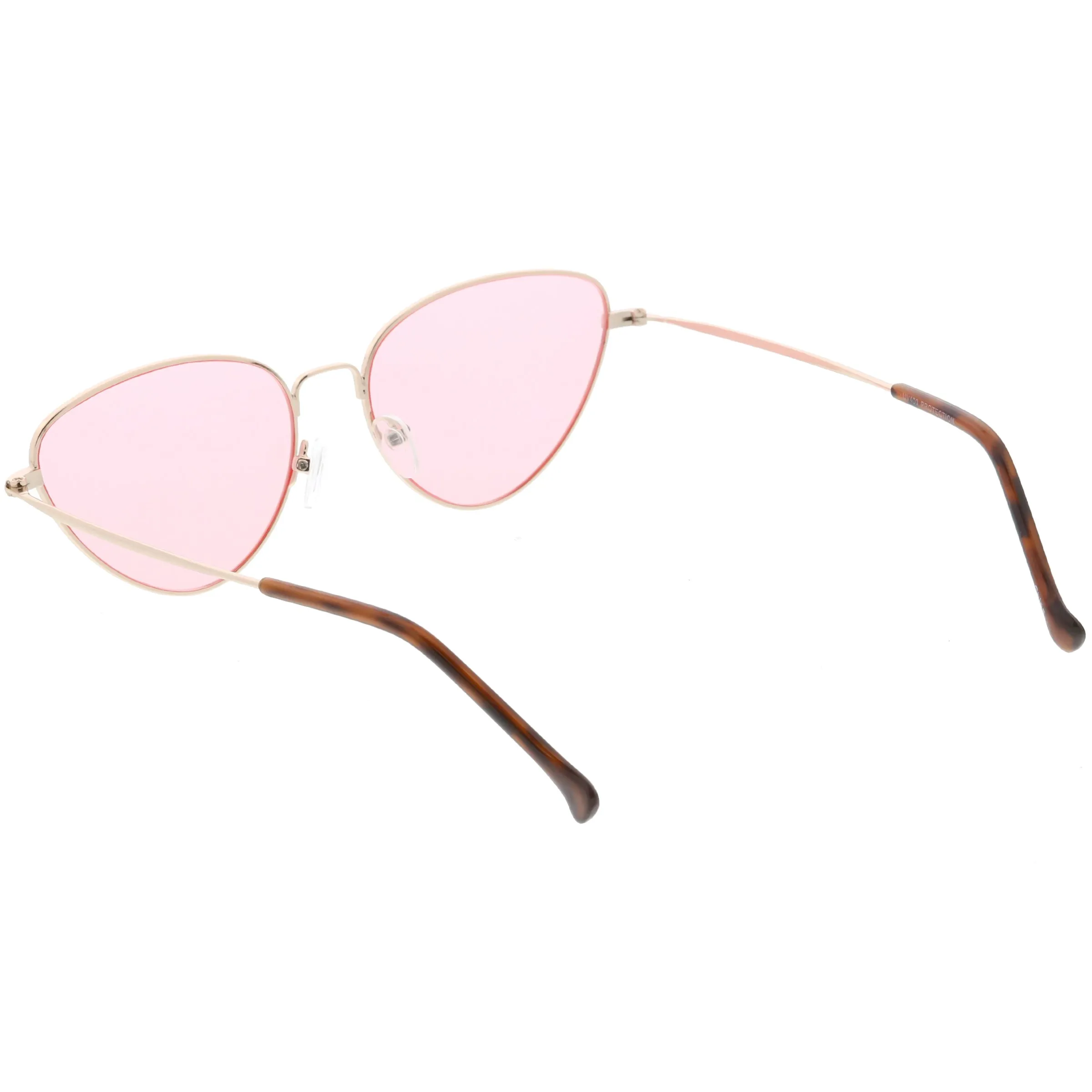 Slim Metal Color Tinted Lens Fashion Cat Eye Sunglasses C602