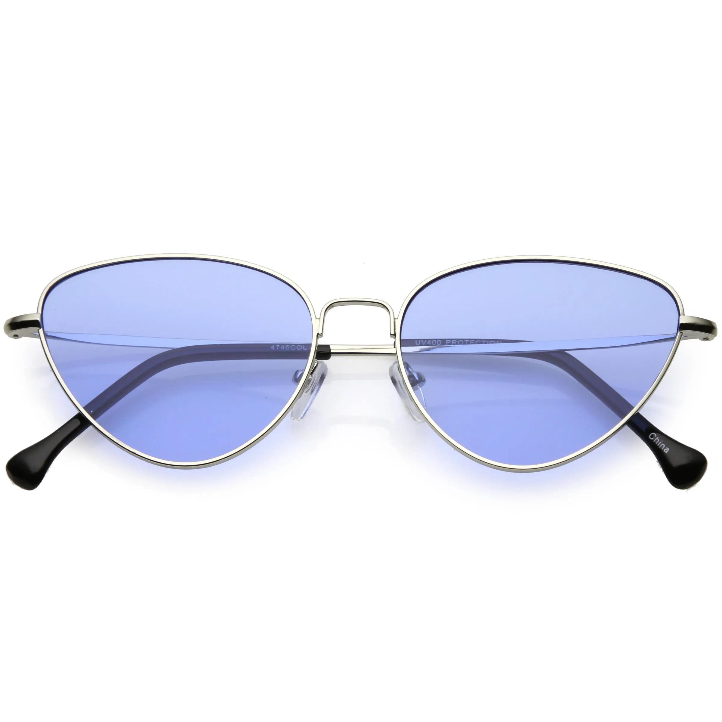 Slim Metal Color Tinted Lens Fashion Cat Eye Sunglasses C602