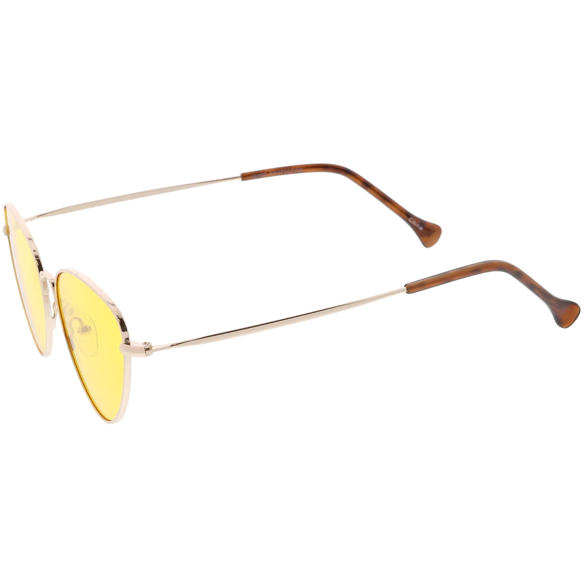 Slim Metal Color Tinted Lens Fashion Cat Eye Sunglasses C602