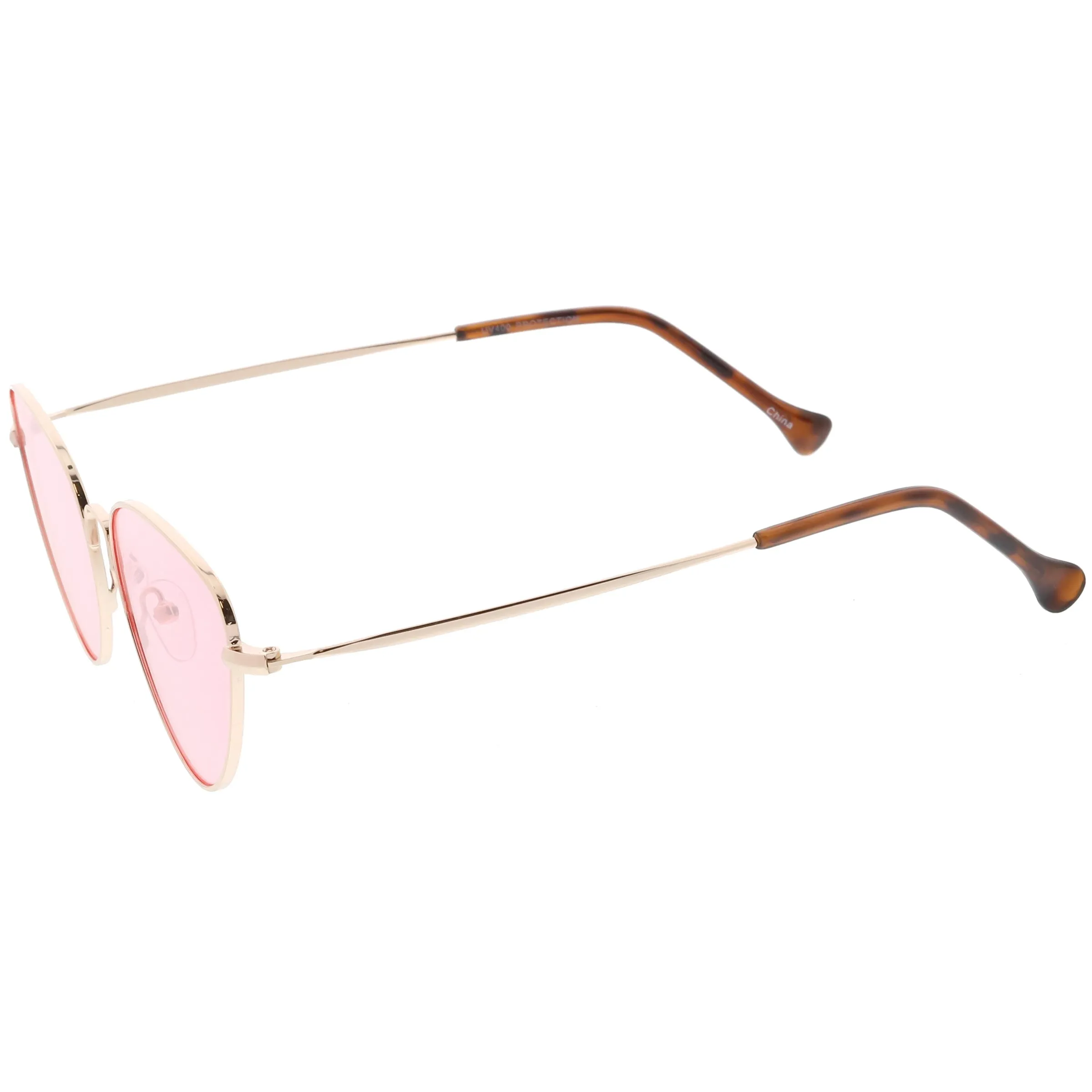 Slim Metal Color Tinted Lens Fashion Cat Eye Sunglasses C602