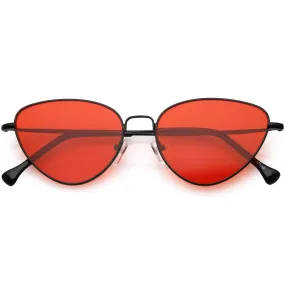 Slim Metal Color Tinted Lens Fashion Cat Eye Sunglasses C602