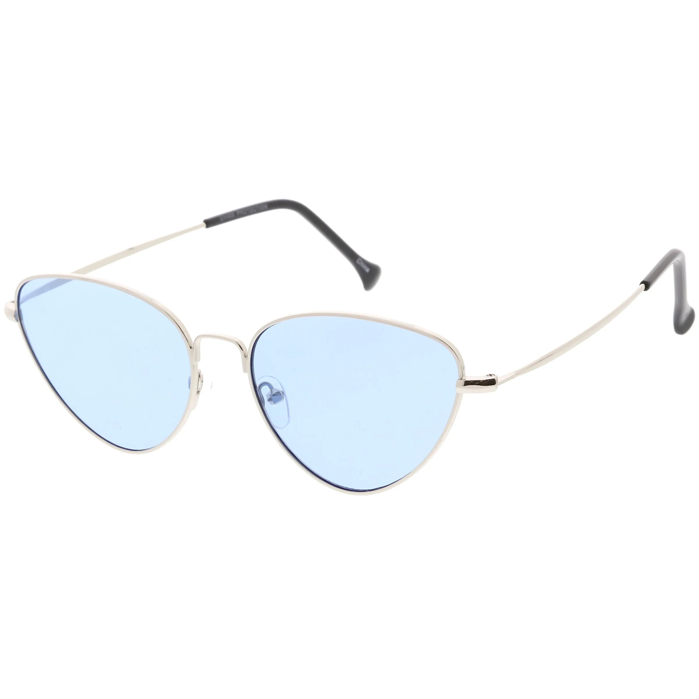 Slim Metal Color Tinted Lens Fashion Cat Eye Sunglasses C602