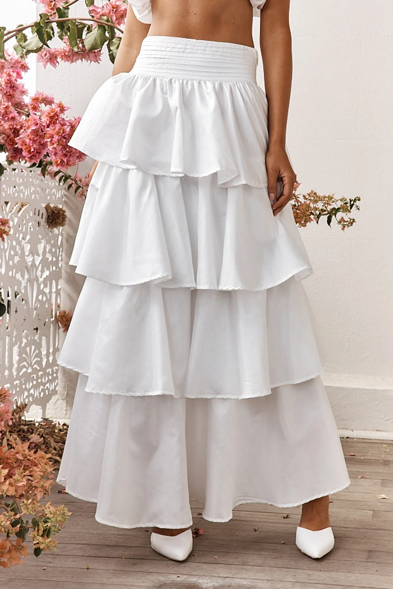 Sozo Layered Maxi Skirt Ivory